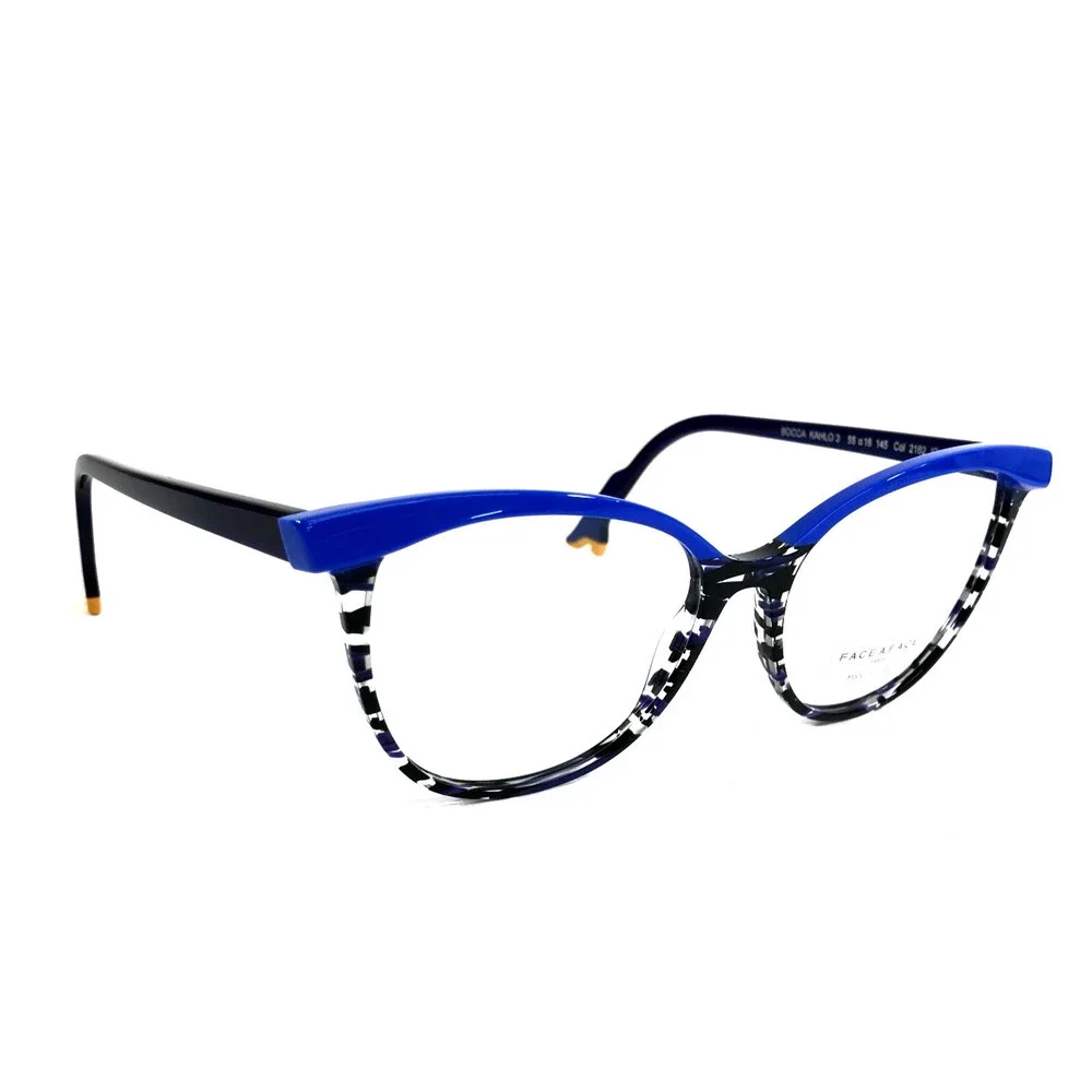 Bocca by Face A Face Eyeglasses Frames KAHLO 3 Col 2162 Flashy Blue 55-16-145